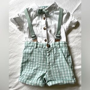 Tommy Bahama Gingham Suspender Shortall Outfit